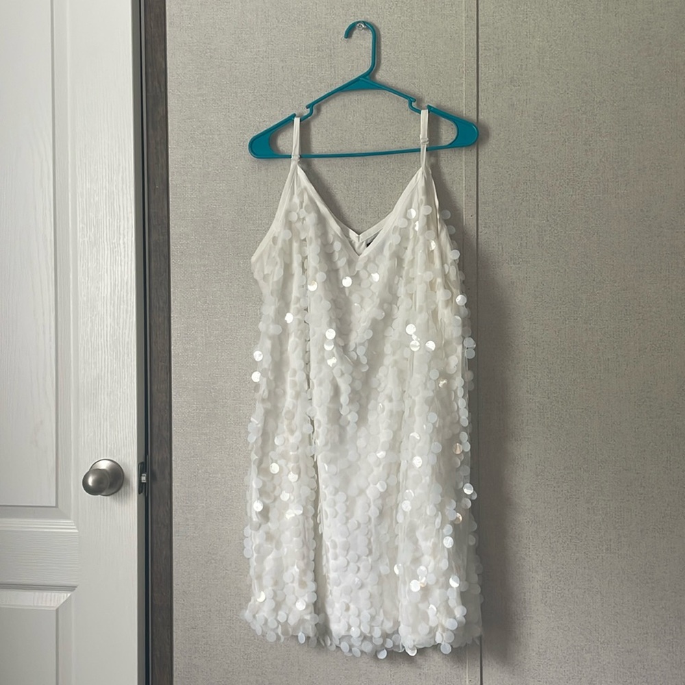 White sequin dress